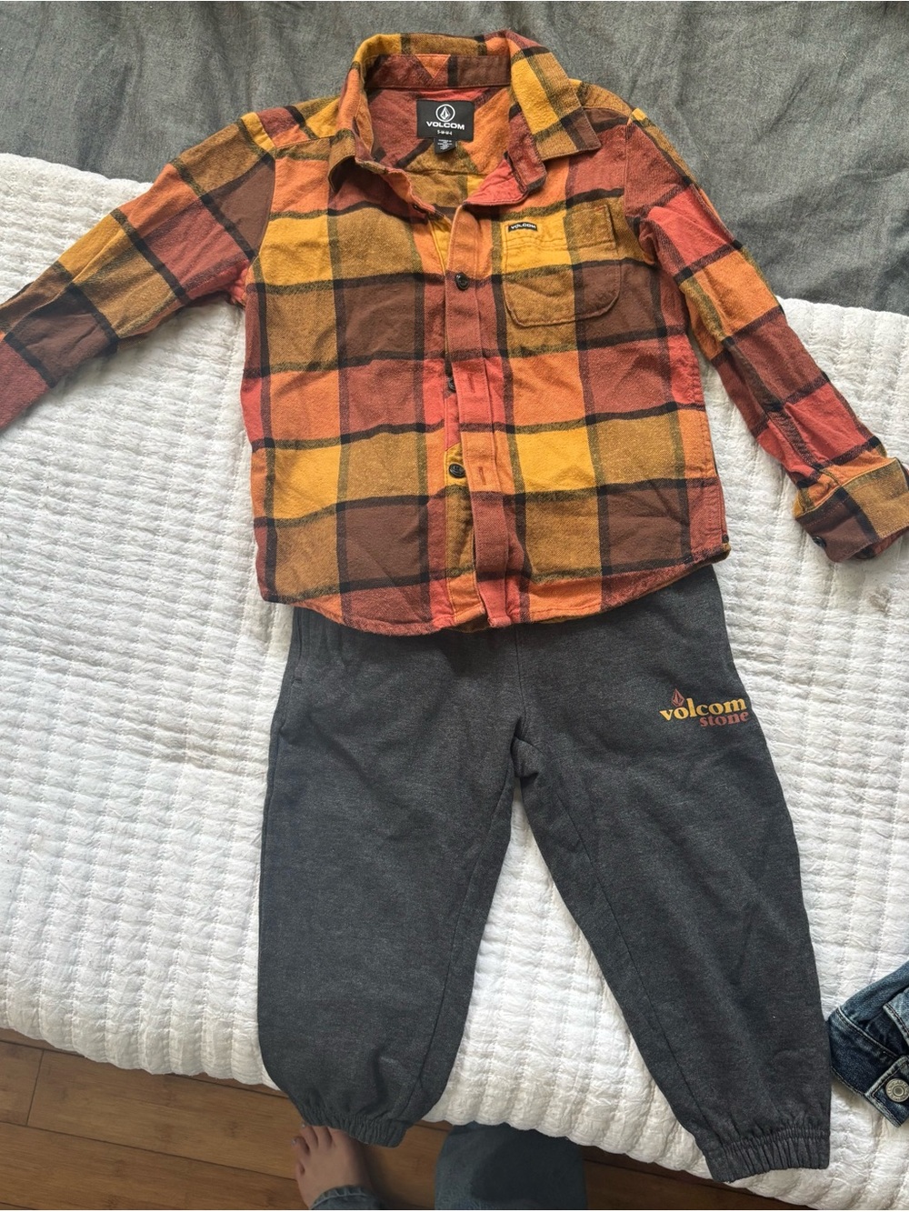 Volcom Kids' Two-Piece Set - flannel top & sweatpants